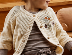 Lil Atelier birch blomsterbroderi strik cardigan